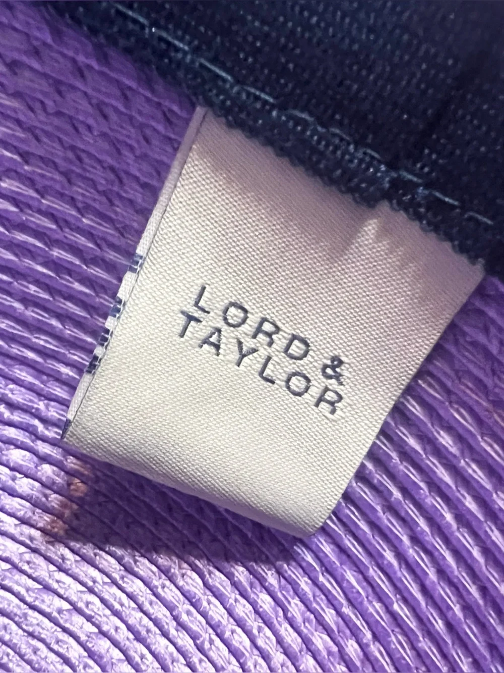 Vintage Lord & Taylor Lavender Purple Wide Brim Floral Fascinator Derby Hat